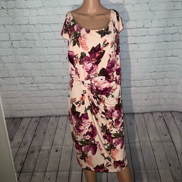 Signature Sadie Dresses & Skirts - Signature Sadie Pink, Purple & Cream Dress size 16W